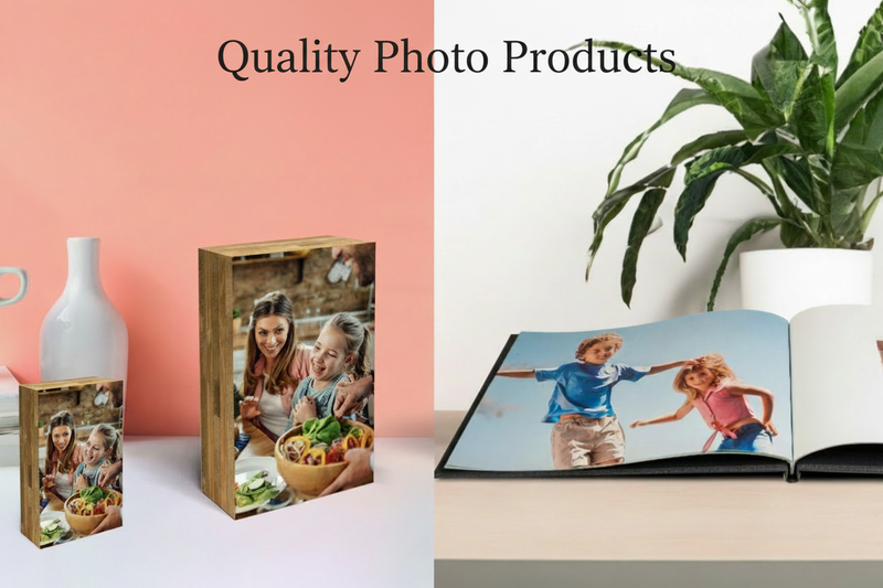 Photo frames, blocks, bamboo, photo books, magnets.