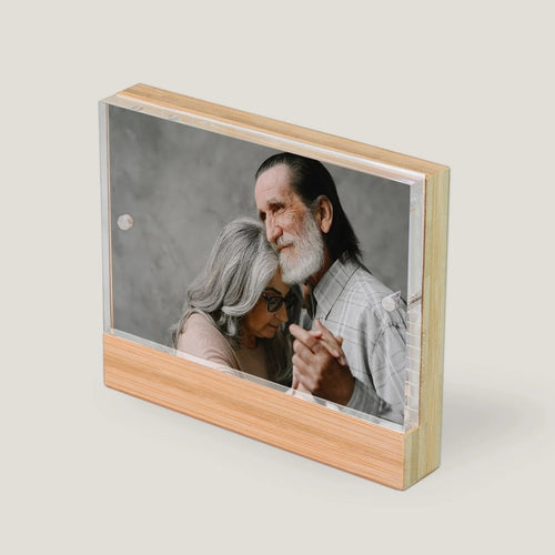 Wooden Bamboo photo frame with an acrylic front