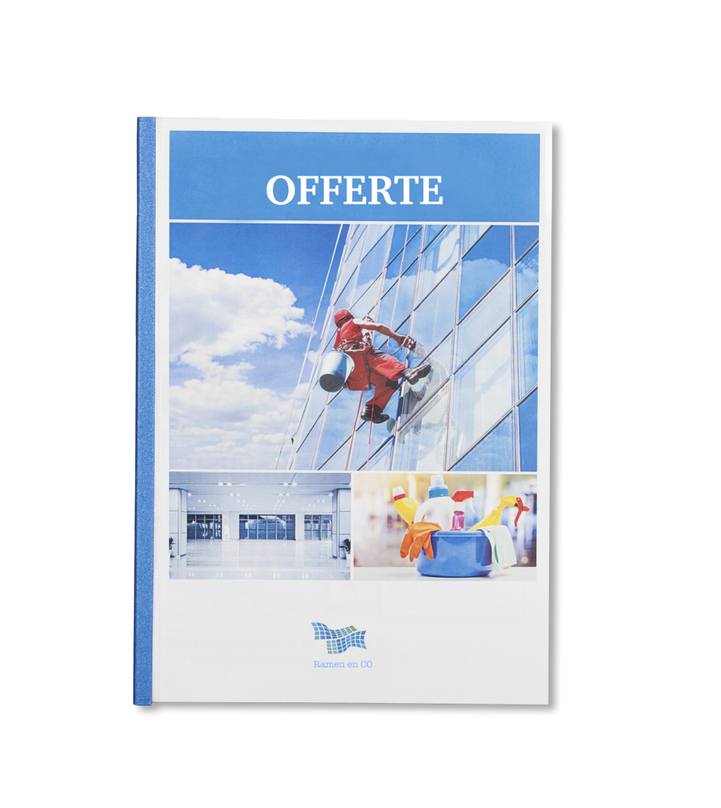 Resin filled Blue spine on the Crystal Flex binding cover from Binding Products and Peleman UK