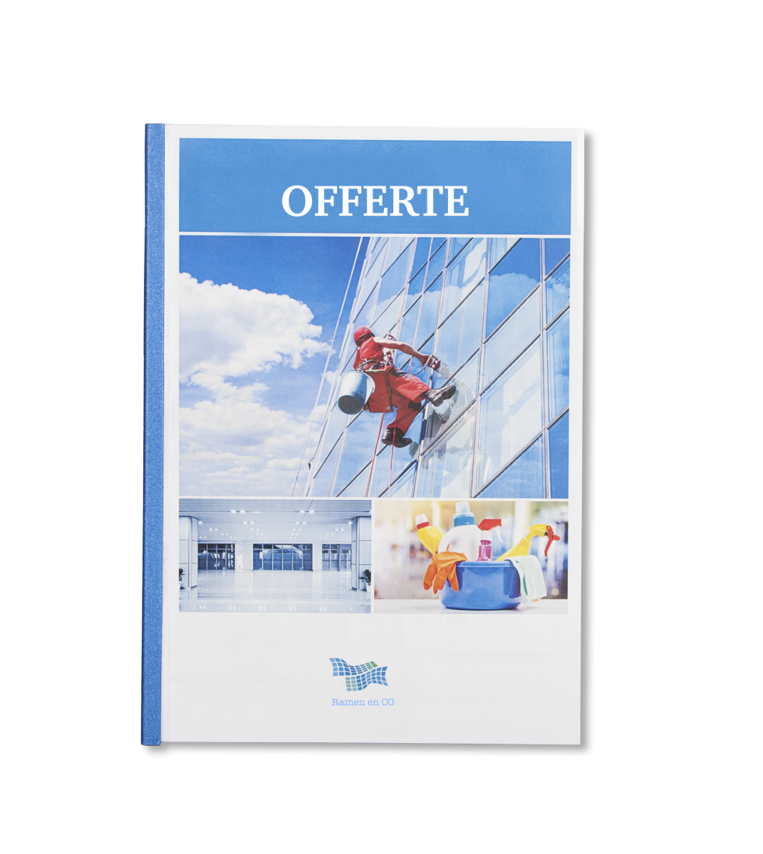 Resin filled Blue spine on the Crystal Flex binding cover from Binding Products and Peleman UK