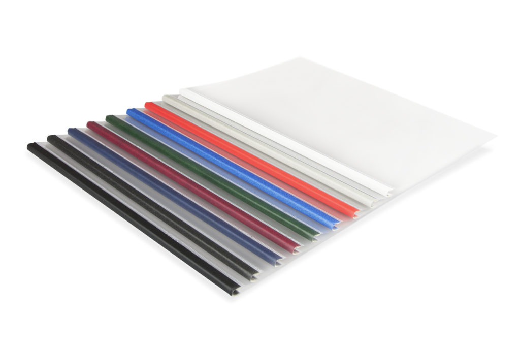 All the colours of the thermal binding covers from Binding Products and Peleman UK