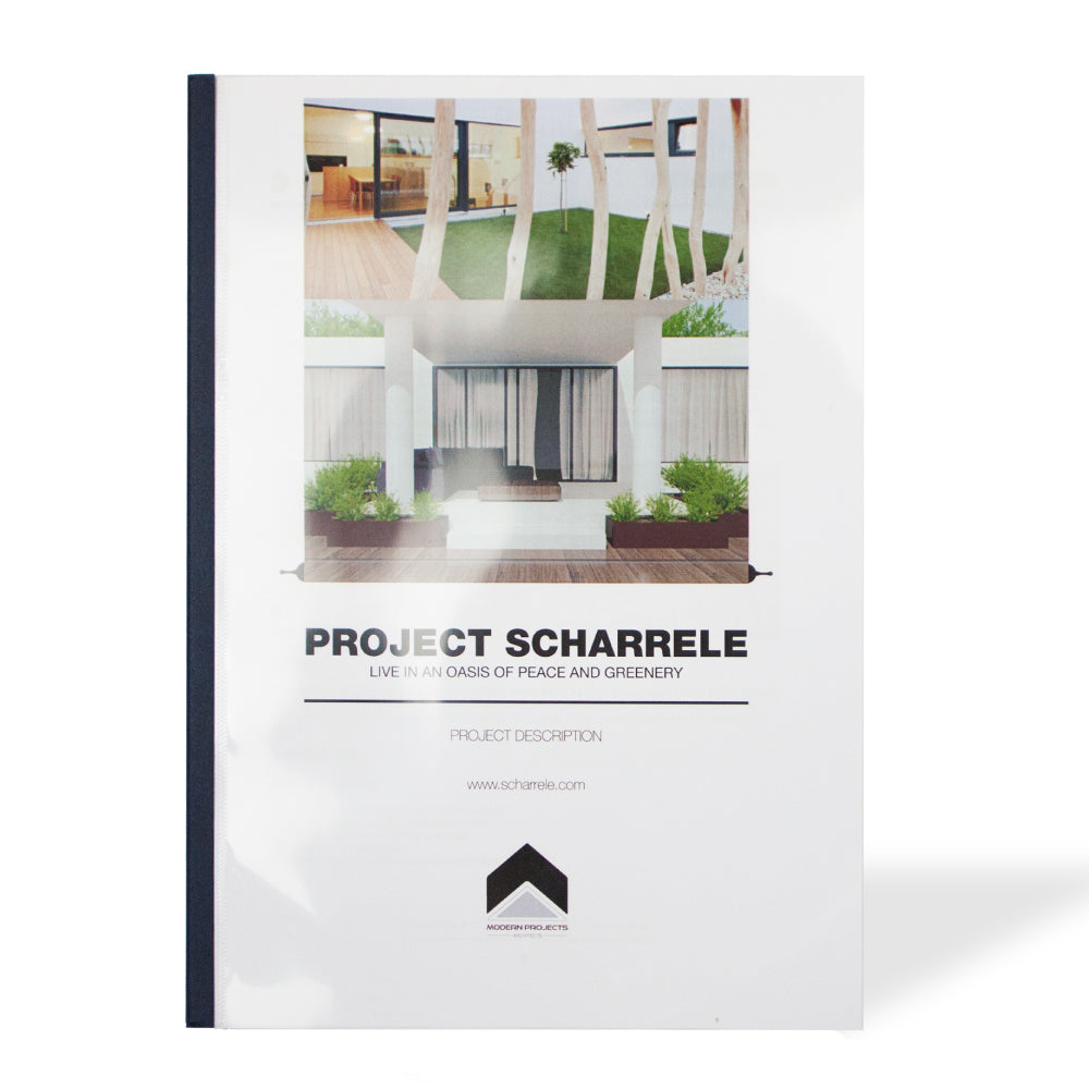 Project brochure in a thermal cover from Peleman formally Unibind
