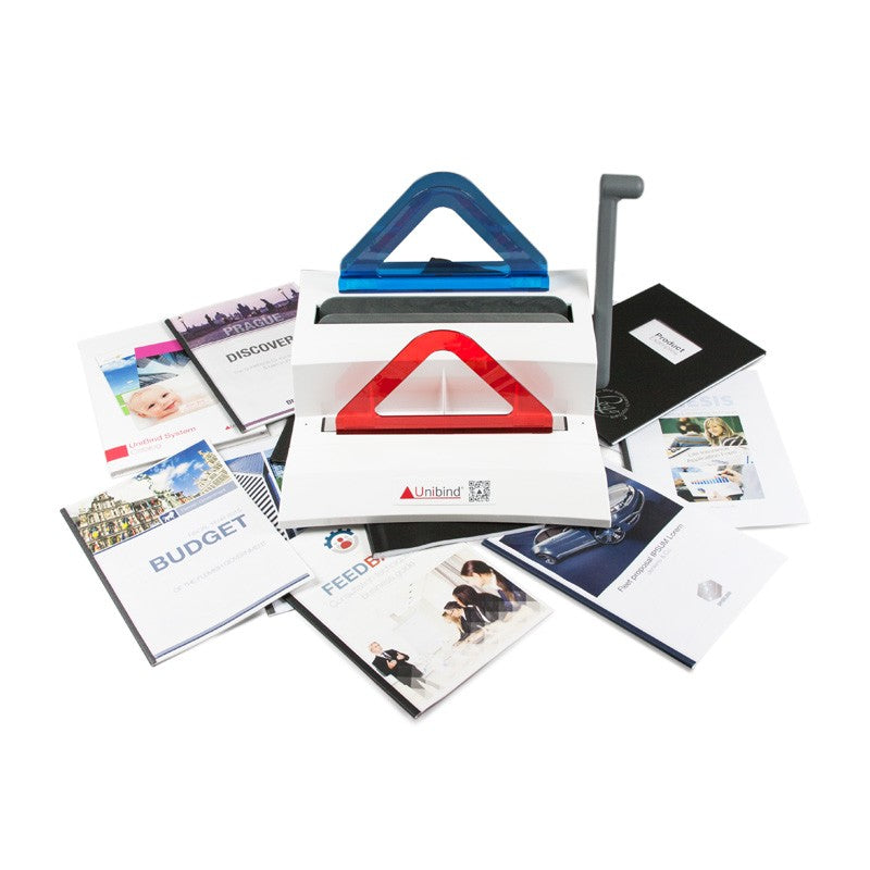 mixed binding covers and the 120 binder fron Unibind, Peleman UK at Binding Products UK