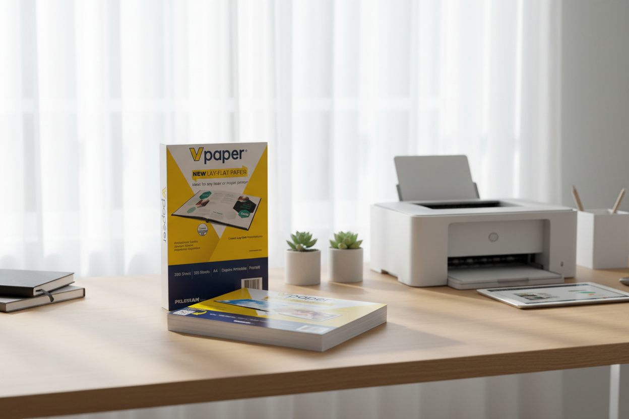 Vpaper lifestyle image on desk with printer
