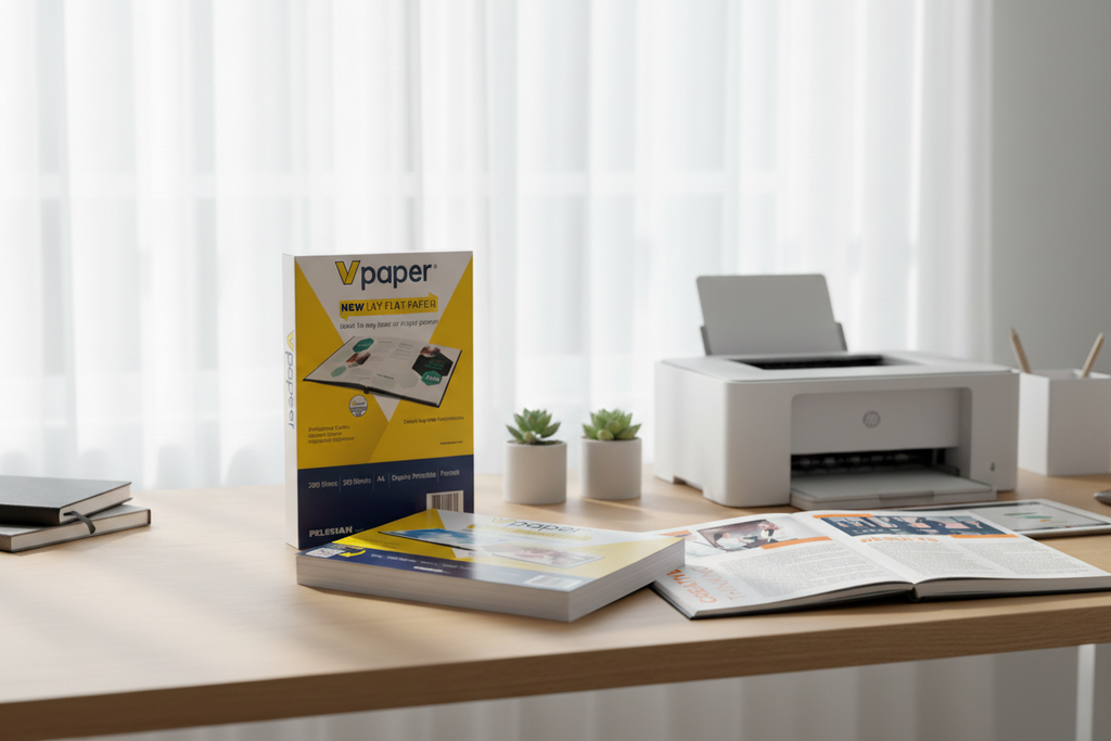 Vpaper lifestyle with actual lay-flat book